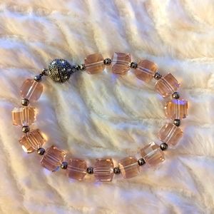 Champagne faceted crystal beads bracelet